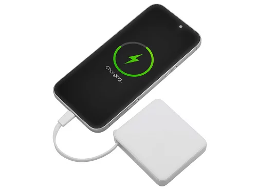 Внешний аккумулятор со встроенным кабелем USB-C Дэнси, 5000 мАч, белый фото 3 Внешний аккумулятор со встроенным кабелем USB-C Дэнси, 5000 мАч, белый фото 3