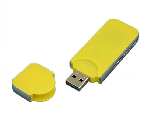 USB-флешка на 64 ГБ в стиле I-phone, прямоугольнй формы, желтый фото 2