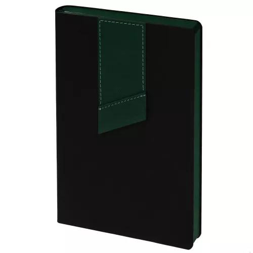 Ежедневник Bookmark, недатированный, черный с зеленым Ежедневник Bookmark, недатированный, черный с зеленым