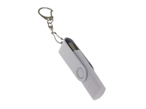 USB-флешка на 32 Гб 2 в 1 поворотный механизм, c дополнительным разъемом Type-C с одноцветным металлическим клипом, белый фото 5