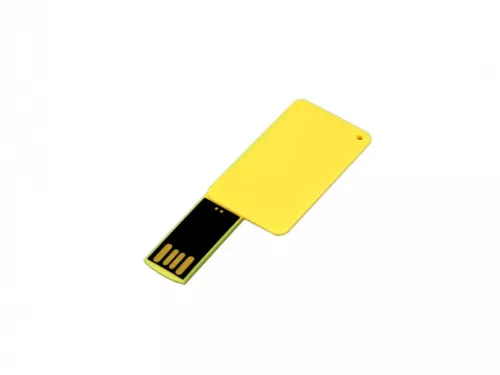 USB-флешка на 32 Гб в виде пластиковой карточки, желтый фото 2