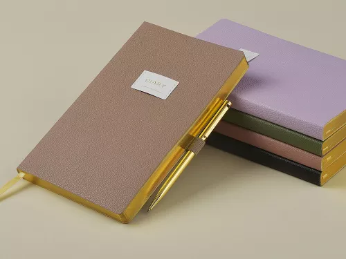Ежедневник недатированный А5 Total beige с нашивкой, бежевый фото 9