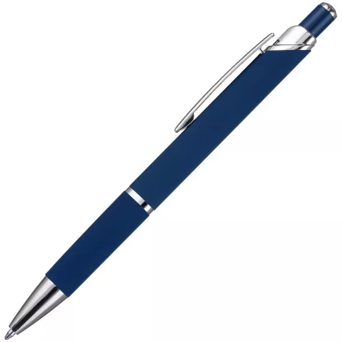 Ручка шариковая Chromos Soft Touch, синяя фото 3
