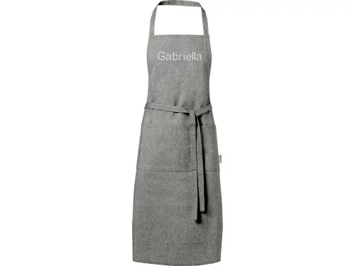 Pheebs 200 g/m2 recycled cotton apron, черный фото 5