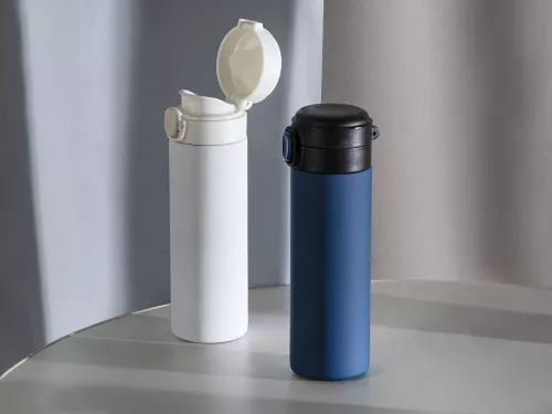 Вакуумная термокружка Waterline c кнопкой Guard, 400 мл, белый фото 9 Вакуумная термокружка Waterline c кнопкой Guard, 400 мл, белый фото 9