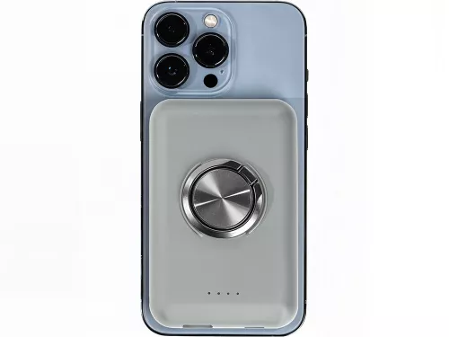 Магнитный беспроводной внешний аккумулятор MagnetIQ, 5000 mah, 10 W, серый Cool gray 7C фото 7
