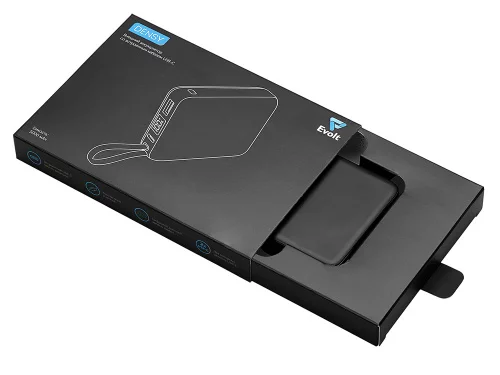 Внешний аккумулятор со встроенным кабелем USB-C Дэнси, 5000 мАч, черный фото 5