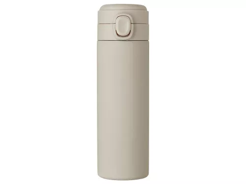 Вакуумная термокружка Waterline c кнопкой Guard, 400 мл, тубус, бежевый фото 2