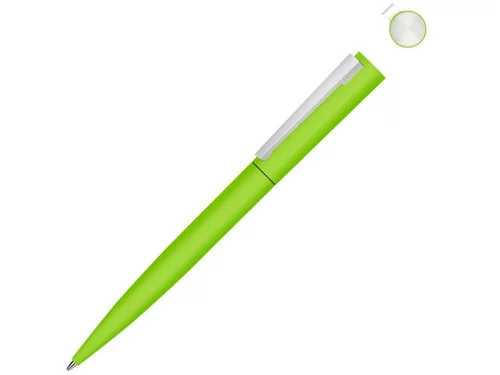 Металлическая шариковая ручка soft touch Brush gum, светло-зеленый Металлическая шариковая ручка soft touch Brush gum, светло-зеленый