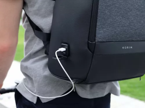 Антикражный рюкзак FlexPackPro для ноутбука 15.6, серый/черный фото 16