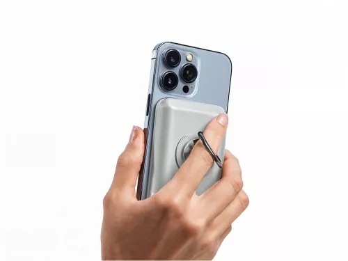 Магнитный беспроводной внешний аккумулятор MagnetIQ, 5000 mah, 10 W, серый Cool gray 7C фото 8