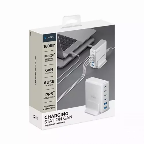 Зарядная станция 4xUSB Type-C, 2xUSB, PD, QC, 160Вт фото 7