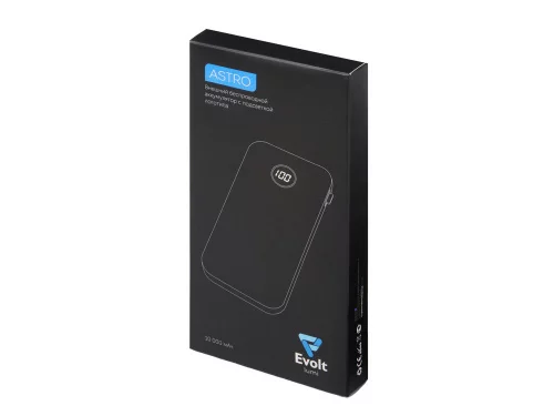 Внешний беспроводной аккумулятор с подсветкой лого Astro, 10000 mAh, темно-синий (Р) фото 11