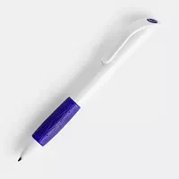 Ручка шариковая Grip, белая (молочная) с синим