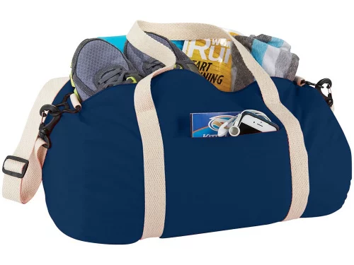 Хлопковая сумка Barrel Duffel, темно-синий/бежевый фото 3