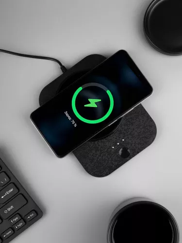 Кружка с подогревом и беспроводной зарядкой Dual Base Plus, черная фото 11