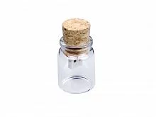 Флешнакопитель в виде пробки в бутылочке (Bottle.512.W, I= 512 Мбайт, Деревянный корпус, стеклянные вставки. Без перс.)