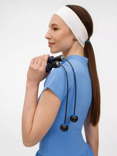 Беспроводная скакалка Silentino, черная с синим фото 4