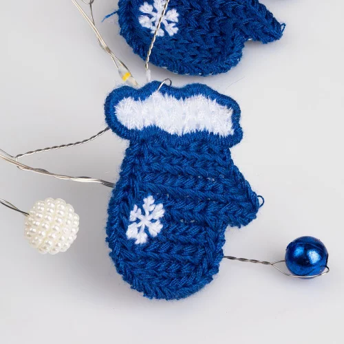 Гирлянда Merry Mittens, синяя фото 4