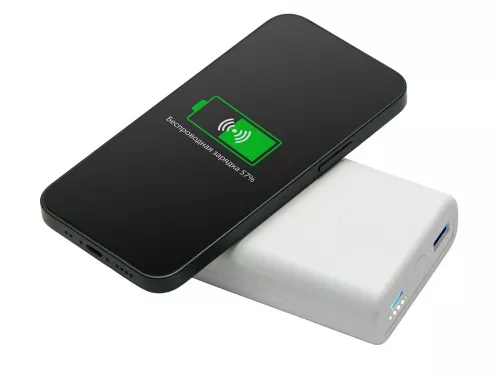 Внешний беспроводной аккумулятор 2-в-1 с функцией зарядки Apple Watch, QC/PD AtomIQ, 10000 мАч, белый фото 7 Внешний беспроводной аккумулятор 2-в-1 с функцией зарядки Apple Watch, QC/PD AtomIQ, 10000 мАч, белый фото 7