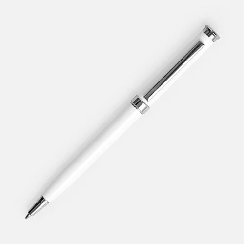 Ручка шариковая Finn Chrome, белая фото 2