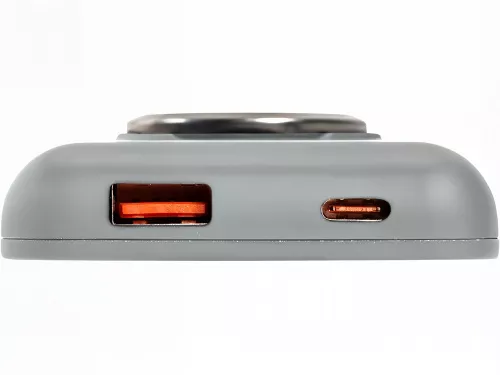 Магнитный беспроводной внешний аккумулятор MagnetIQ, 5000 mah, 10 W, серый Cool gray 7C фото 13