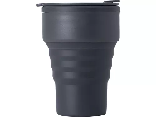 Силиконовый складной стакан GoCup, темно-серый фото 2
