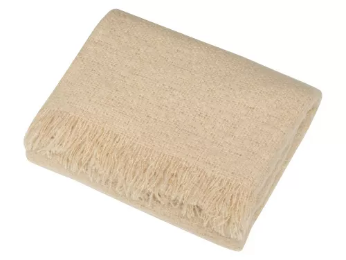 Плед акриловый Mohair, бежевый фото 3