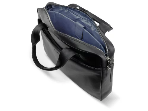 Портфель мужской BUGATTI КОМЕТА | COMET, чёрный, воловья кожа/полиэстер, 37х6х27 см фото 2
