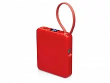 Внешний аккумулятор со встроенным кабелем USB-C Дэнси, 5000 мАч, красный