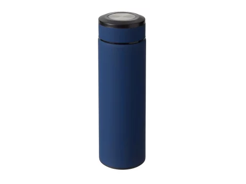 Вакуумный термос Vacuum Flask C1, soft touch, 420мл, темно-синий фото 2