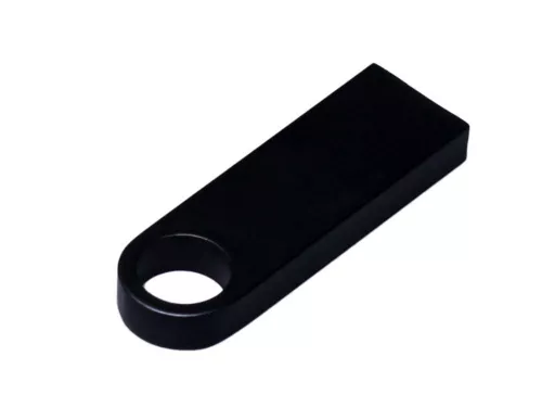 USB 2.0-флешка на 8 Гб с мини чипом и круглым отверстием, черный фото 2