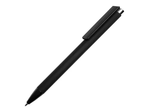 Ручка металлическая шариковая Taper Metal софт-тач с цветным зеркальным слоем, черный с серебристым фото 5