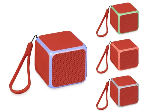 Портативная колонка Cube с подсветкой, красный фото 11