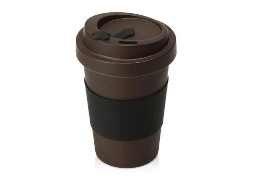 Стакан из кофе с силиконовой манжетой Latte, коричневый (Р) фото 2