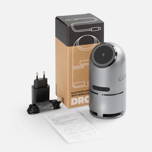 Bluetooth-колонка с беспроводной зарядкой Droid, серая фото 5