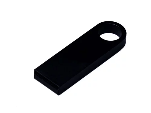 USB 2.0-флешка на 32 Гб с мини чипом и круглым отверстием, черный фото 3