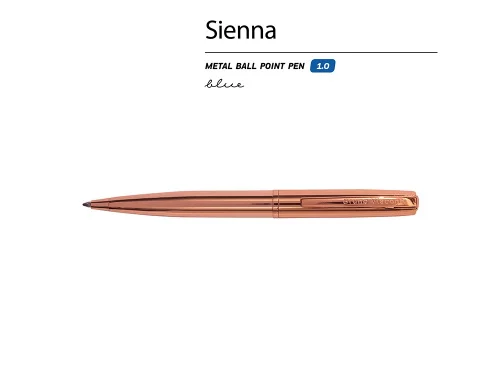 Ручка металлическая шариковая Sienna, розовое золото фото 8