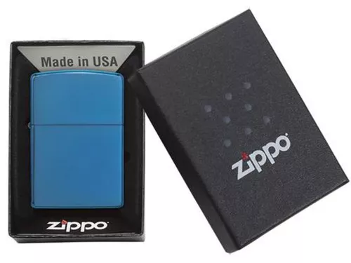 Зажигалка ZIPPO Classic с покрытием Sapphire™, латунь/сталь, синяя, глянцевая, 38x13x57 мм фото 3