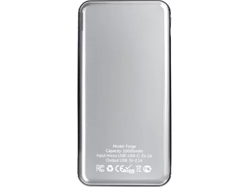 Внешний аккумулятор Forge v.2, металл, 10000mah, серебристый фото 2 Внешний аккумулятор Forge v.2, металл, 10000mah, серебристый фото 2
