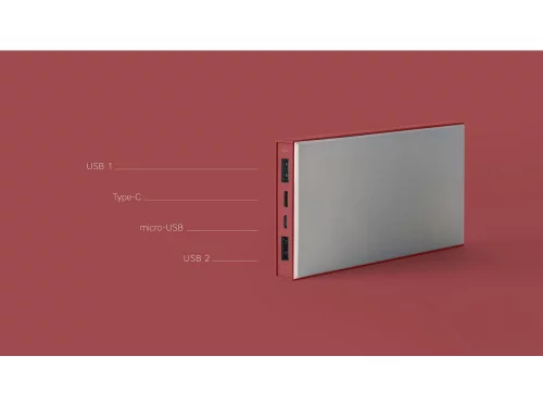 Внешний аккумулятор Rombica NEO ARIA Claret, 10000 мАч, Soft-touch, PD, QCharge, Type-C, бордовый (Р) фото 6
