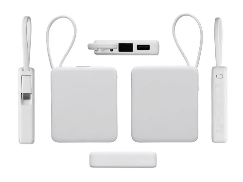 Внешний аккумулятор со встроенным кабелем USB-C Дэнси, 5000 мАч, белый фото 4 Внешний аккумулятор со встроенным кабелем USB-C Дэнси, 5000 мАч, белый фото 4