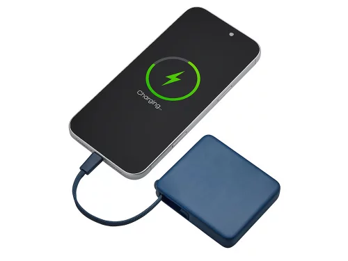 Внешний аккумулятор со встроенным кабелем USB-C Дэнси, 5000 мАч, темно-синий фото 3 Внешний аккумулятор со встроенным кабелем USB-C Дэнси, 5000 мАч, темно-синий фото 3