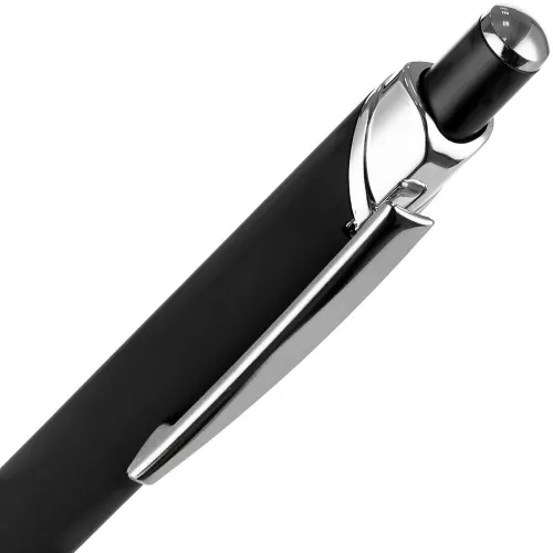 Ручка шариковая Chromos Soft Touch, черная фото 4
