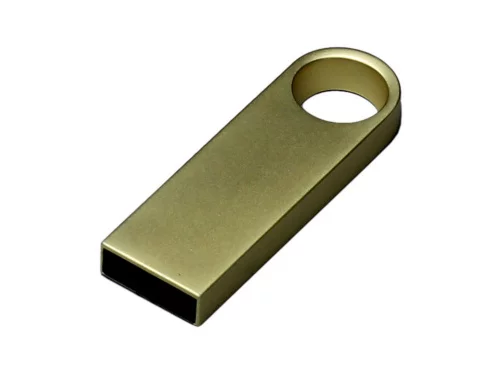 USB 2.0-флешка на 4 Гб с мини чипом и круглым отверстием, золотистый фото 3