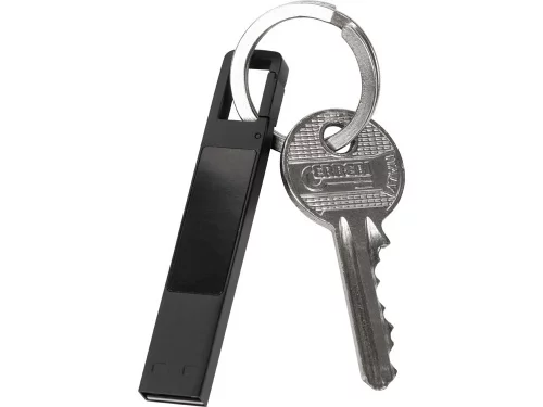USB 2.0- флешка на 32 Гб c подсветкой логотипа Hook LED, темно-серый, синяя подсветка фото 4