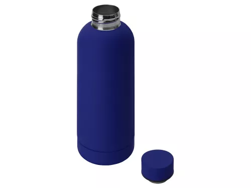 Вакуумная термобутылка Cask Waterline, soft touch, 500 мл, синий фото 2 Вакуумная термобутылка Cask Waterline, soft touch, 500 мл, синий фото 2