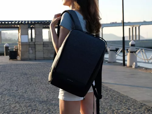 Антикражный рюкзак FlexPackPro для ноутбука 15.6, серый/черный фото 14