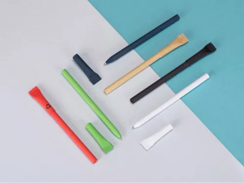 Ручка картонная с колпачком Recycled, фуксия фото 4