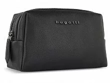 Косметичка BUGATTI БЕЛЛА | BELLA, чёрная, воловья кожа/полиэстер, 19х8,5х11 см